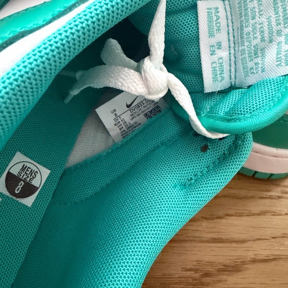 Nike Teal and White Low-Top Dunk Sneakers - Picture 5 of 7